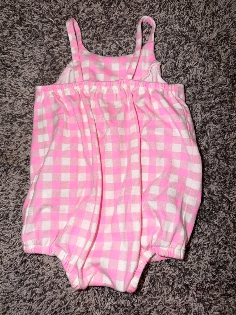 Cat & Jack Pink and White Gingham Bubble Romper